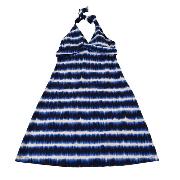 Athleta Del Mar Tara Tie Dye Striped Halter Swim Dress In Blue Size 34 B… - Picture 2 of 8